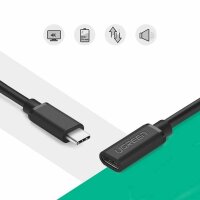 Ugreen Kabel Verlängerungskabel USB Typ C 3.1 (weiblich) - USB Typ C 3.1 (männlich) 0,5m schwarz