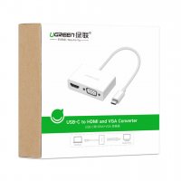 Ugreen Adapter Videokonverter USB Typ C - HDMI / VGA für TV Laptop PC weiß