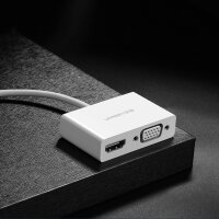 Ugreen Adapter Videokonverter USB Typ C - HDMI / VGA für TV Laptop PC weiß