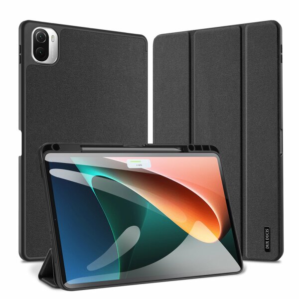 Dux Ducis Hartschale mit Smart Sleep und integrierter Standfunktion Etui Schutz Hülle Tasche Cover kompatibel mit XIAOMI MI PAD 5 , schwarz