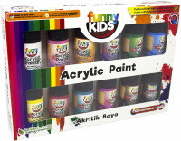 Funny Kids Acrylfarbe 12 Farben x 20ml Set Acryl...