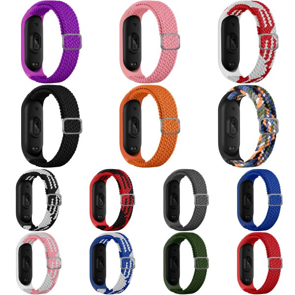 Strap Stoff Ersatzarmband kompatibel mit Xiaomi Mi Band 6 / 5 / 4 / 3 geflochtenes Stoffarmband