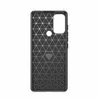 Silikon Hülle Carbon kompatibel mit MOTOROLA MOTO G60S TPU Case Soft Handyhülle Cover Schutzhülle Schwarz