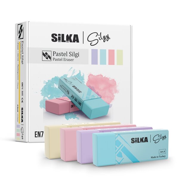 Silka 20 Stück Pastel Radierer Radiergummi | Radierer für Kinder und Erwachsene | Geburtstag Gast-Geschenk Kindergeburtstag Craft Eraser EN71