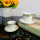 12-Teiliges Kaffeeset aus Porzellan mit Untertassen Kaffee Tasse Marmor Look Gold Umrandung YX01C YX02C