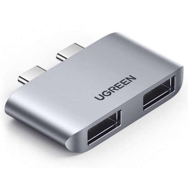 Ugreen CM413, 2x USB-C to 2x USB 3.1 Adapter Konverter Splitter USB HUB grau