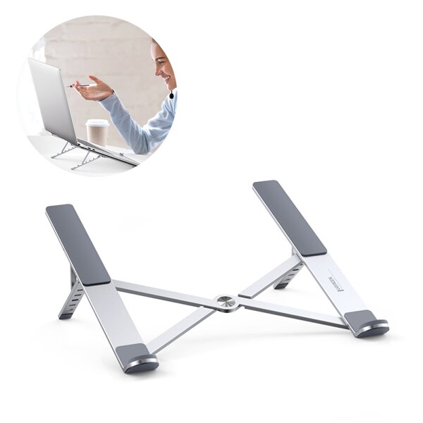 Ugreen Laptop Ständer Faltbar Verstellbar Desktop Aluminium Notebook Laptopständer Laptop Stand 8 - 17,3" Zoll kompatibel mit MacBook,Notebook, Tablet, eReader, Surface und Mehr