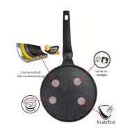 Cheffinger Pfannkuchen Pfanne Anti Haft ø28cm Induktion kratzfest Marmor schwarz