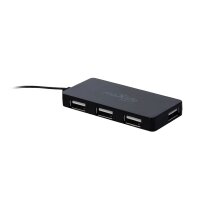 Maxlife Home Office USB 2.0 USB Hub 4x USB + 1,5m USB Kabel Adapter schwarz