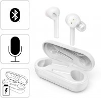 Hama Bluetooth Wireless Kopfhörer (In-Ear Kopfhörer, Ultraleichte Kopfhörer ohne Kabel, True Wireless Headset mit Sprachsteuerung, Touch Control und Micro) Weiß