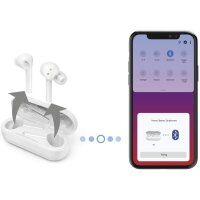 Hama Bluetooth Wireless Kopfhörer (In-Ear Kopfhörer, Ultraleichte Kopfhörer ohne Kabel, True Wireless Headset mit Sprachsteuerung, Touch Control und Micro) Weiß