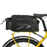 Wozinsky Fahrradträgertasche mit 9L Schultergurt (Regenschutz inklusive) Schwarz