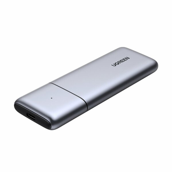 Ugreen Gehäuse M.2 NVMe / M.2 SATA SSD SSD USB 3.2 Gen 2 (10Gbps) grau + Kabel USB - USB Typ C 0,5m + USB Typ C - USB Typ C 0,5m Kabel