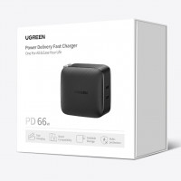 Ugreen Ladegerät 2x USB Typ C 66W Power Delivery 3.0 Quick Charge 4.0+ schwarz