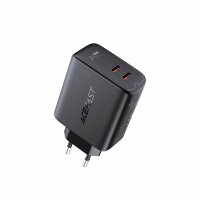 Acefast Dual Ladegerät 2x USB Typ C 40W, PPS, PD, QC 3.0, AFC, FCP Netzteil Adapter Stecker schwarz