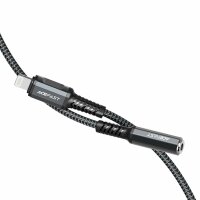 Acefast MFI Lightning Audiokabel – 3,5-mm-Miniklinke (Buchse) 18 cm, AUX-Grau