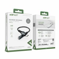 Acefast USB-Typ-C-Audiokabel - 3,5-mm-Miniklinke (weiblich) 18 cm, AUX-Grau