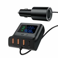 Acefast Autoladegerät 90W USB Typ C / 3x USB /...