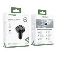 Acefast Autoladegerät 66W 2x USB Typ C / USB, PPS, Power Delivery, Quick Charge 4.0, AFC, FCP, SCP schwarz