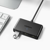 Ugreen Switch Adapter Schaltbox USB 2 Eingänge - 3 Ausgänge für Tastatur, USB Sticks, Kartenleser, Festplatten, Maus schwarz