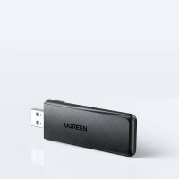 Ugreen externer drahtloser USB-Netzwerkadapter 2,4 GHz 400 Mbit / s / 5 GHz 900 Mbit / s schwarz