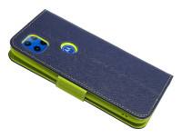 Buch Tasche "Fancy" kompatibel mit Motorola Moto G 5G Handy Hülle Etui Brieftasche Schutzhülle mit Standfunktion, Kartenfach Blau-Grün