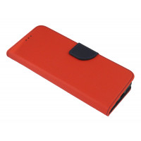 Buch Tasche "Fancy" kompatibel mit XIAOMI REDMI NOTE 11 5G Handy Hülle Etui Brieftasche Schutzhülle mit Standfunktion, Kartenfach Rot-Blau