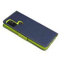 Buch Tasche "Fancy" kompatibel mit Motorola Moto G10 Handy Hülle Etui Brieftasche Schutzhülle mit Standfunktion, Kartenfach Blau-Grün