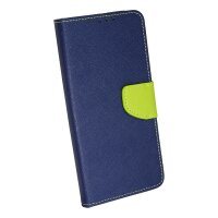 Buch Tasche "Fancy" kompatibel mit Motorola Moto G10 Handy Hülle Etui Brieftasche Schutzhülle mit Standfunktion, Kartenfach Blau-Grün