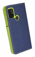 Buch Tasche "Fancy" kompatibel mit Motorola Moto G30 Handy Hülle Etui Brieftasche Schutzhülle mit Standfunktion, Kartenfach Blau-Grün