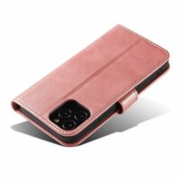 Premium Magnet Case Buch Tasche Schutzhülle aufklappbare Hülle Standfunktion Zubehör kompatibel mit Samsung Galaxy S22 Ultra (SM-908B) Rosa