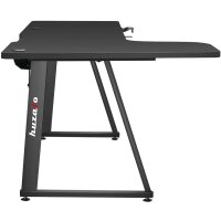 huzaro Hero 7.7 Spieltisch Schreibtisch PC Computer Schreibtisch Ergonomische Carbon Tischplatte Kopfhörer Haken Getränkehalter Rutschfest Schwarz 160 x 75 x 100 cm