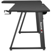 huzaro Hero 7.7 Spieltisch Schreibtisch PC Computer Schreibtisch Ergonomische Carbon Tischplatte Kopfhörer Haken Getränkehalter Rutschfest Schwarz 160 x 75 x 100 cm