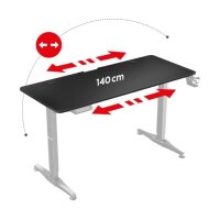 huzaro Hero 8.5 XXL Gaming Elektrisch Schreibtisch 140 cm x 119 cm x 60 cm Höhenvestellbar Ergonomisch Motor