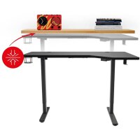 huzaro Hero 9.0 XXL Büro Gaming Elektrisch Schreibtisch 140 cm x 120 cm x 90 cm Höhenvestellbar Ergonomisch Motor Ecke