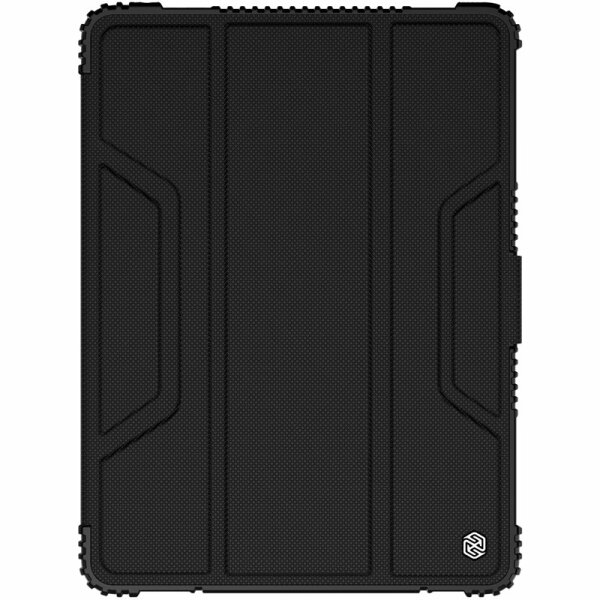 Nillkin Bumper Leather Case Pro Gepanzertes Smart Cover mit Kameratasche und Ständer kompatibel mit iPad 10.2" 2021 / 2020 / 2019