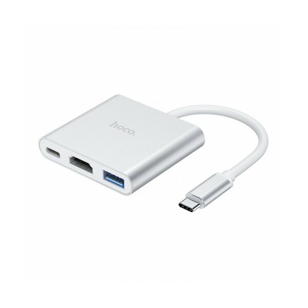 HOCO HUB HB14 Typ C Konverter (Typ C zu USB3.0 + HDMI+ Power Delivery PD67W) Adapter Splitter