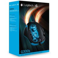 Logitech G300s Gaming-Maus mit 2,5K DPI Sensor, USB-Anschluss, RGB-Beleuchtung, 9 programmierbare Tasten, Taste zur DPI-Umschaltung, anpassbare Spielprofile, Ultraleicht, PC/Mac - Schwarz