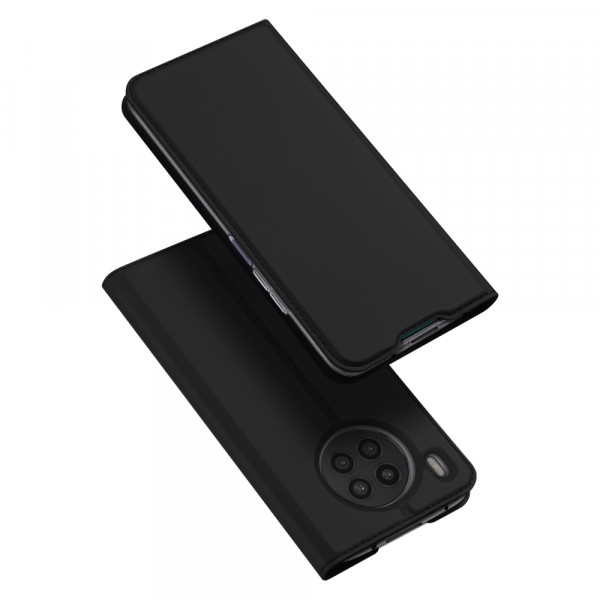 Buch Tasche DUX DUCIS kompatibel mit Huawei Nova 8i Handy Hülle Etui Brieftasche Schutzhülle mit Standfunktion, Kartenfach Schwarz