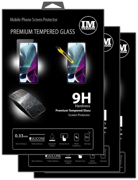 3X Schutz Glas 9H Tempered Glass Display Schutz Folie Display Glas Screen Protector kompatibel mit Motorola Moto G200 5G