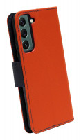 Buch Tasche "Fancy" kompatibel mit SAMSUNG GALAXY S22 PLUS Handy Hülle Etui Brieftasche Schutzhülle mit Standfunktion, Kartenfach Rot-Blau