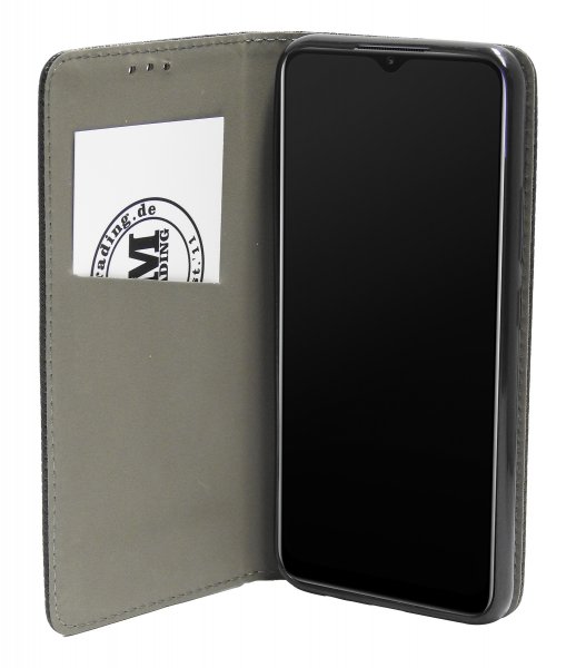 Buch Tasche "Smart" kompatibel mit Realme C21Y Handy Hülle Etui Brieftasche Schutzhülle mit Standfunktion, Kartenfach Schwarz