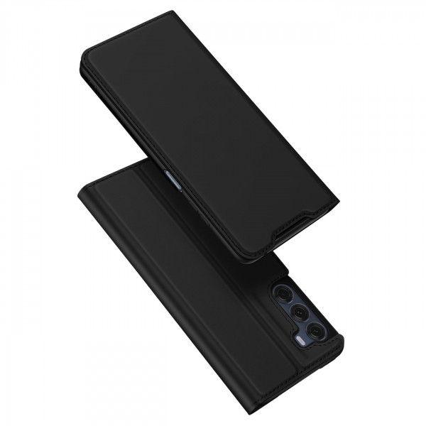 Buch Tasche "Dux Ducis" kompatibel mit Motorola Moto G200 5G Handy Hülle Etui Brieftasche Schutzhülle mit Standfunktion, Kartenfach schwarz