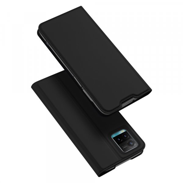 Buch Tasche "Dux Ducis" kompatibel mit Vivo Y33s Handy Hülle Etui Brieftasche Schutzhülle mit Standfunktion, Kartenfach schwarz