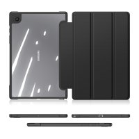 Dux Ducis Toby Eco-Leather Tablet-Ledertasche Schale Cover für Samsung Galaxy Tab A8 10.5  2021 mit Smart-Sleep Funktion Wake-Up Stifthalter Schutzhülle Schwarz