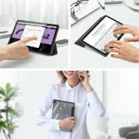 Dux Ducis Toby Eco-Leather Tablet-Ledertasche Schale Cover für Realme Pad 10.4  mit Smart-Sleep Funktion Wake-Up Stifthalter Schutzhülle Schwarz