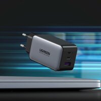 Ugreen GaN Ladegerät 2x USB Type C / 1x USB 65W Power Delivery grau