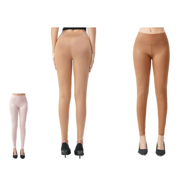 Damen Lederhose PU Leder Latex Leggings Lederimität Jeggings Hohe Taille Leather Strumpfhose