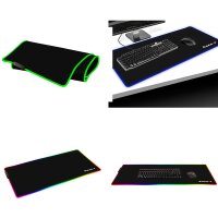 Huzaro Mousepad RGB XL Gaming 80x30cm Mauspad groß wasserdicht Anti-Rutsch ergonomische Form