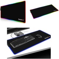 Huzaro Mousepad RGB XL Gaming 80x30cm Mauspad groß wasserdicht Anti-Rutsch ergonomische Form